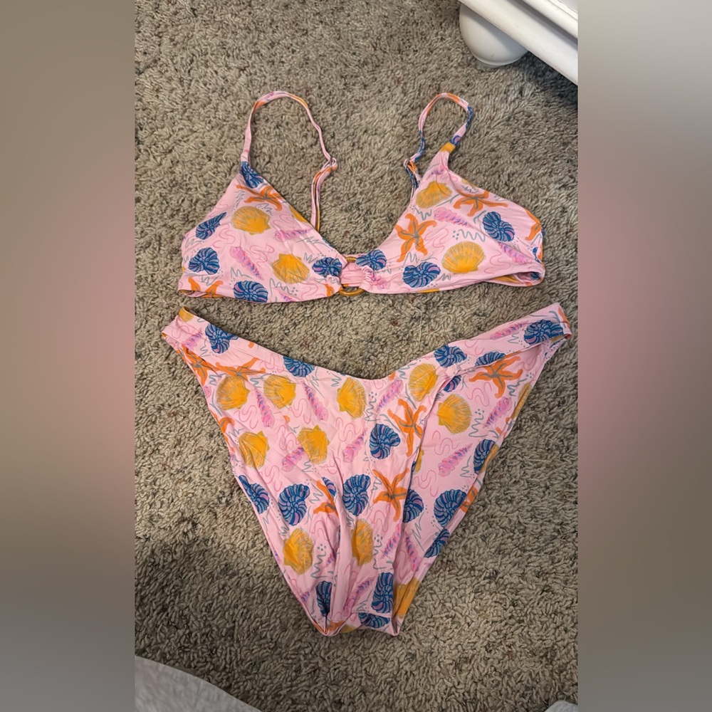Pink Bikini with Sea Life Print